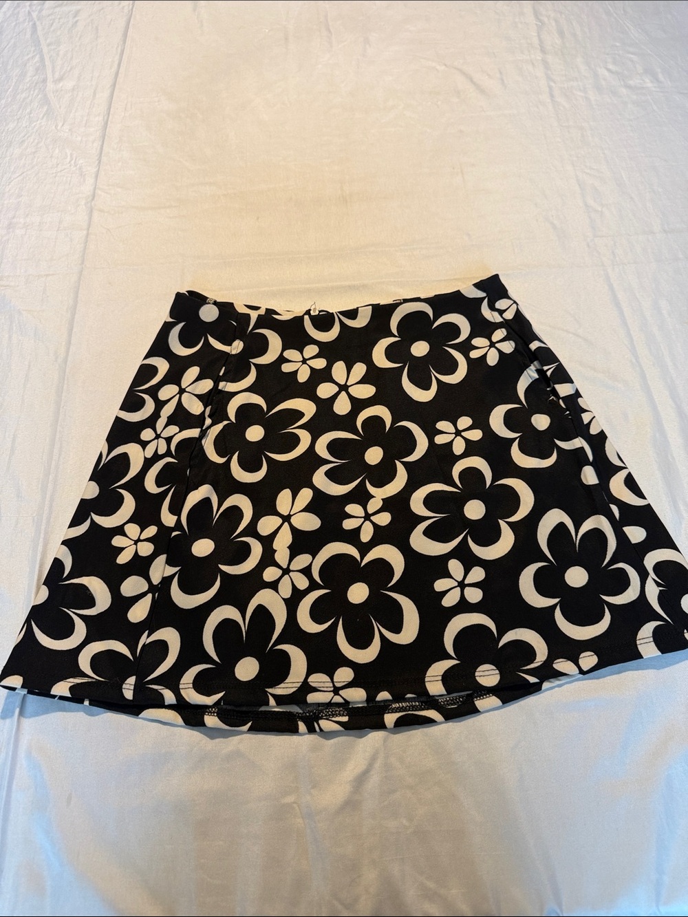 Altar'd State Black and White Floral Skater Skirt